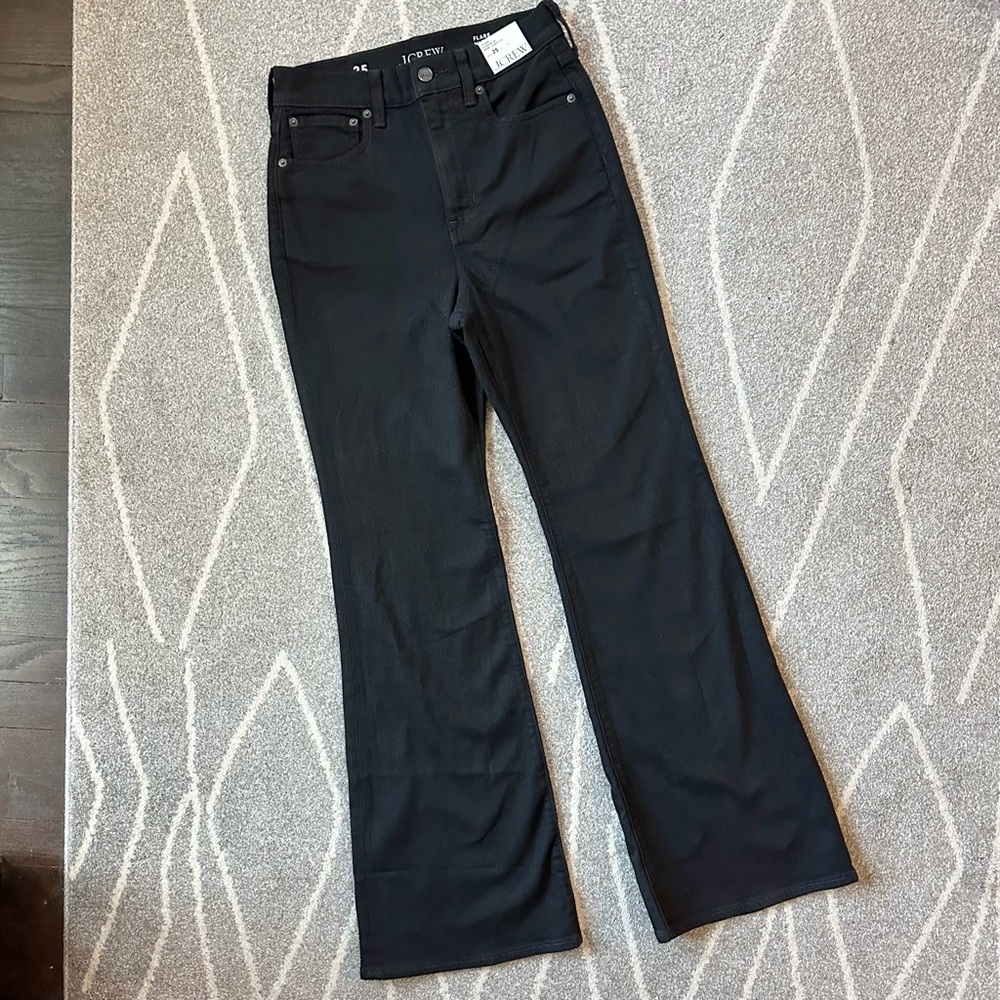 J. Crew Black Semi-Stretch Flared Jeans NWT